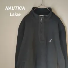 USA古着 NAUTICA ノーティカ　ハーフジップ　スウェット　黒