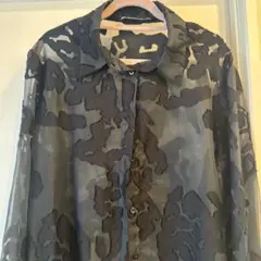 ZARA シースルー長袖シャツ　黒