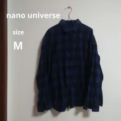 nano universe チェック柄 長袖シャツ M