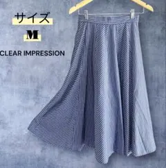 CLEAR IMPRESSION ストライプ フレアスカート M ポケットのサムネイル