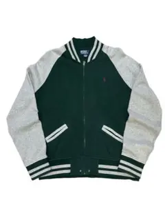 ラルフローレン スウェット スタジャン 緑 灰 XL相当