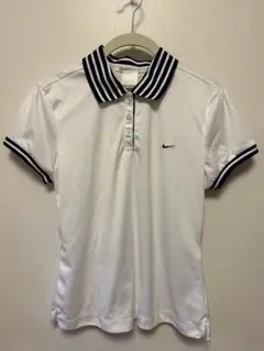 NIKE GOLF ゴルフウェア　DRI-FIT ポロシャツ　ホワイト×ネイビー
