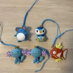 ポケモン ぺたんこマスコット 5点セット ポッチャマ マリル コイキング　ウパー