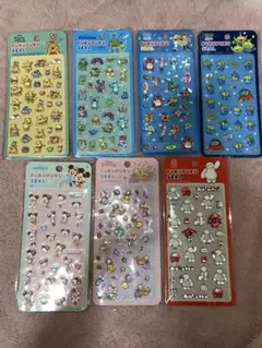 正規品ディズニー　ぷくぷくシール7店セット