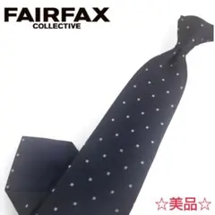 【FAIRFAX】美品 ネクタイ 小紋 ドット シルク 紺