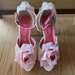 ジーザスディアマンテ 薔薇 リボン ミュール レース 姫 ブラック