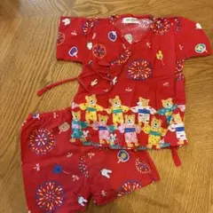 Miki house 赤色くま甚平セット95 ミキハウス