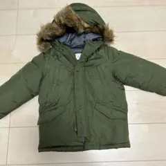 ファー付きオリーブグリーンダウンコート