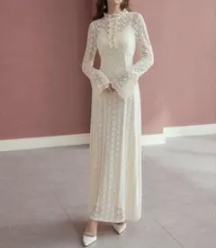 【完売品】白レース　ワンピース　ドレス