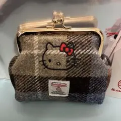 ハローキティ がま口ポーチ ハリスツイード