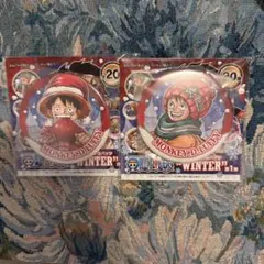 ワンピース　コレクション缶バッジ　WINTER ルフィ　2点セット