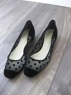 BARNEY'S NEWYORK パンプス スエード黒38(25cm)スクエア