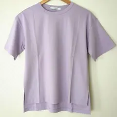 【新品タグ付】UNTITLED 半袖Tシャツ M ラベンダー綿100上品きれいめのサムネイル