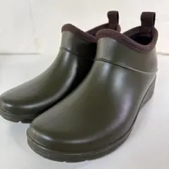【新品】完全防水レインブーツ（ショート）　カーキ：M（23～23.5cm）