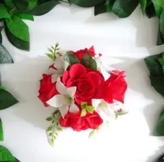 フラダンス髪飾り　ロケラニ&リリアブーケ　ヘアクリップ