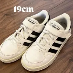 adidas スニーカー 19cm ホワイト/ブラック