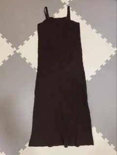 GU リブ編みキャミワンピース ダークブラウン