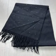 LUCIANO SOPRANI カシミアマフラービジュー付黒のサムネイル