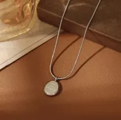 ネックレス コイン サージカルステンレス スネークチェーン 人気 新品 シルバー