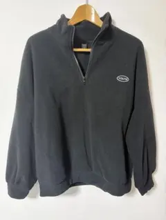 ブラック ハーフジップ トレーナー YOUTH
