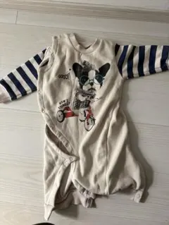 犬のイラストロンパース 80