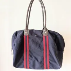 【超特価】トミーヒルフィガー　ボストンバッグ　トート　刺繍ロゴ　キャンバス