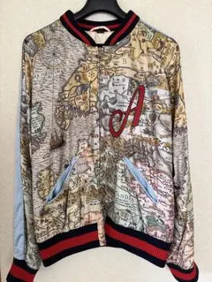 超美品　GUCCI DIY セミオーダー　地図柄スカジャン A刺繍　サイズ60のサムネイル
