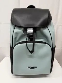 COACH「レーサー バックパック・カラーブロック シグネチャー キャンバス」