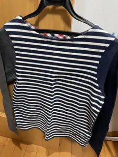 CUBE SUGAR ストライプ 長袖Tシャツ ネイビー/ホワイトのサムネイル