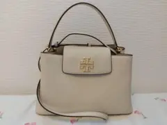Tory Burch ホワイトレザーハンドバッグ ショルダー付き