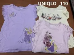 ユニクロ ディズニープリンセス Tシャツ 3枚セット 100cm