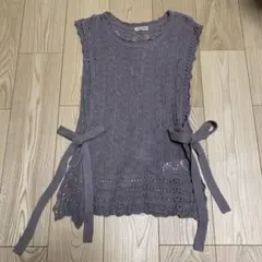 サマンサモスモス レース編み ニットベスト