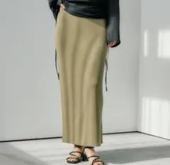 LEPSIM 14ゲージニットナロースカート　カーキ