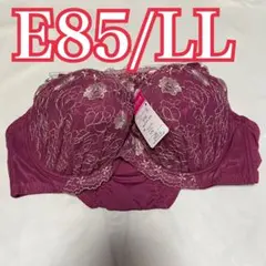 値下げ【新品】ブラ＆ショーツセット♡E85花柄刺繍ワインレッド大きいサイズ⑦