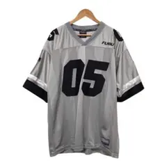 希少】90s FUBU フブ ゲームシャツ ブルーグラデーション ロゴ L