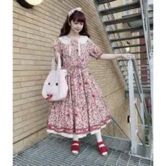 PINK HOUSE 青木美沙子コラボ　ワンピース ☆ピンクハウス☆❤️青木美沙子さんコラボのワンピース✨うさみみ付き✨赤