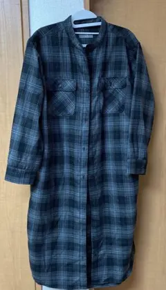 ワークマン チェック柄長袖シャツワンピース