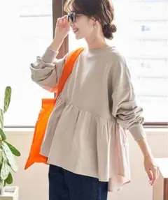 FREAK'S STORE ピグメント加工 フリル ロングスリーブ トップス