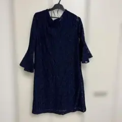 ザラベーシック　バックリボン　総レースワンピース