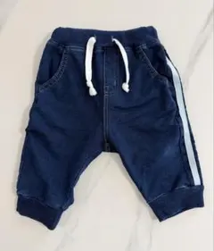 サイドラインストレッチデニム七分丈