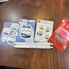 ちいかわ ハチワレ　ステッカー3枚とボールペン2本 セット