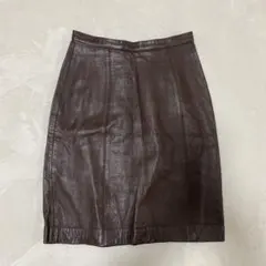 DGRACE 羊革ブラウンレザー スカート Mのサムネイル