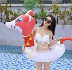 【新品未使用】スパンコール アニマル 浮き輪 80cm 海 プール インスタ映え