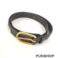 CELINE セリーヌ レザーベルト 馬車金具 ゴールドバックル ヴィンテージ