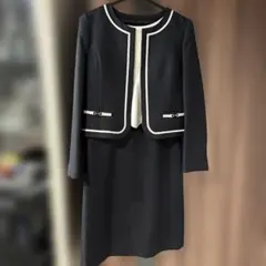 ワンピース　ジャケット2枚　セット　ツイード　紺　セレモニースーツ　卒業式