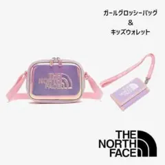 新品海外限定 ノースフェイス グロッシークロスバッグ&ウォレット セット ピンク