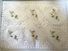 近沢レース☆Chikazawa 刺繍入りテーブルマット2セット✿未使用品のサムネイル