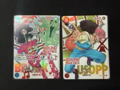 ワンピースカード　ラウンドワン　プロモ　ウソップ　ブルック　美品