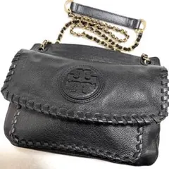 極美品　トリーバーチ　2way　ショルダーバッグ　マリオン　レザー　ブラック