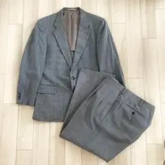 ヴィンテージ レトロ 古着 スーツ セットアップ チェック ライトグレー 灰色